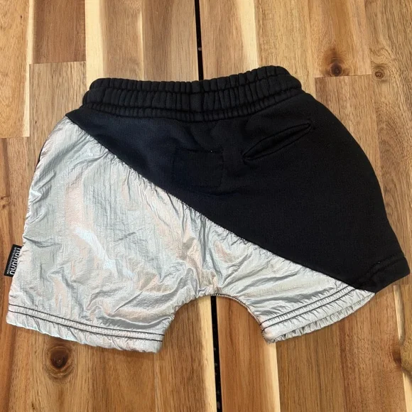 🖤Nununu Baby Black & Silver Colorblock Shorts 12–18M - Picture 5 of 6